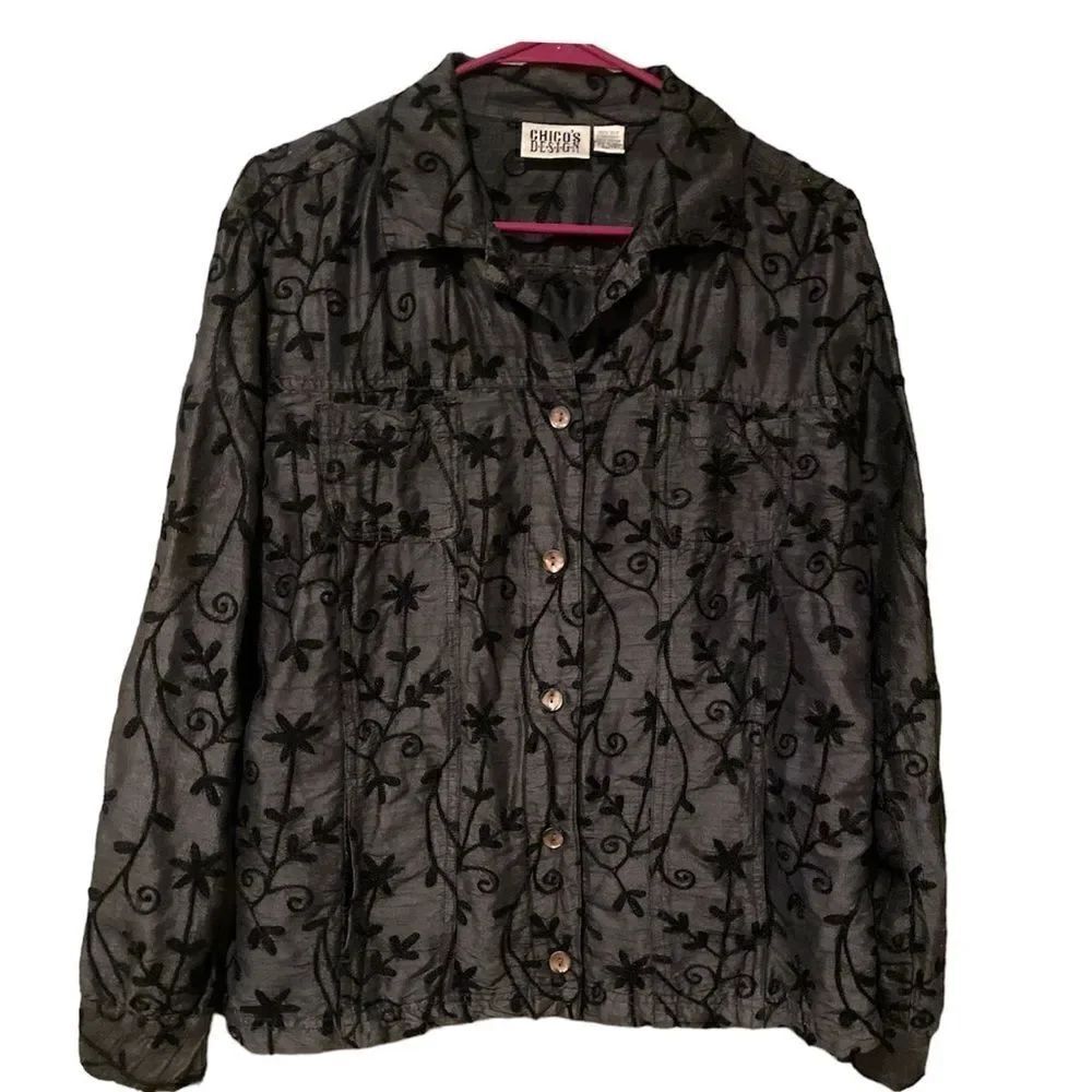 Chico’s Embroidered Jacket Size Medium
